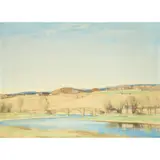 Sir David Young Cameron, BRIDGE ACROSS THE RIVER, oil on canvas