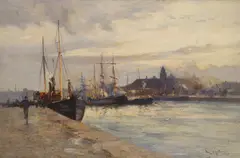 Joseph Milne, THE CLYDE FROM FINNIESTON, oil on canvas