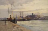 Joseph Milne, THE CLYDE FROM FINNIESTON, oil on canvas