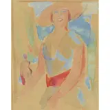 John Duncan Fergusson, THE RED BELT, Watercolour