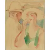 John Duncan Fergusson, A COUPLE, Watercolour