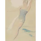 John Duncan Fergusson, WOMAN BATHING, CHÂTEAU DES ENFANTS, EDEN ROC, CAP D'ANTIBES (MARGARET MORRIS, THE JUMP), Watercolour
