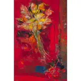 John Houston, STILL LIFE WITH BLUE VASE, oil on canvas