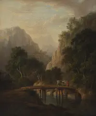 Alexander Nasmyth, THE OLD PACKHORSE AT LOCH KATRINE, Oil on canvas