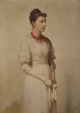 James Archer, THREE-QUARTER LENGTH PORTRAIT OF AN ELEGANT YOUNG LADY, oil on canvas