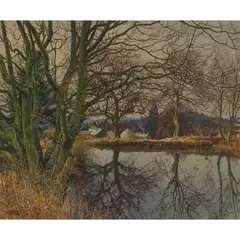 James McIntosh Patrick, MILLHILL DAM, CARSE OF GOWRIE, oil on canvas