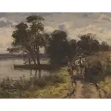 David Farquharson, FOREST AND LAKE, oil on canvas