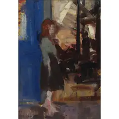 GIRL IN AN INTERIOR by Francis Cadell, oil on canvas laid down, sold Jun 2025