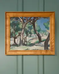 Samuel Peploe, FIRS AT THE MASSIF DES CALANQUES, CASSIS, oil on canvas