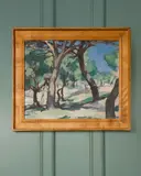 Samuel Peploe, FIRS AT THE MASSIF DES CALANQUES, CASSIS, oil on canvas