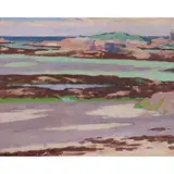 Francis Cadell, THE MACHAIR BAY, IONA (BAY AT THE BACK OF THE OCEAN), oil on board