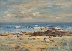 John Maclauchlan Milne, A DAY AT THE SEASIDE, oil on canvas