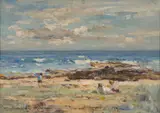 John Maclauchlan Milne, A DAY AT THE SEASIDE, oil on canvas