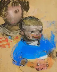 Joan Eardley, BLUE JERSEY, Pastel on glass paper