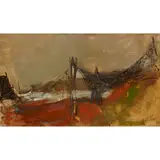 Joan Eardley, FISHING NETS, CATTERLINE, oil on board