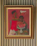 Alberto Morrocco, BOYS, MELON AND DOVE, oil on board