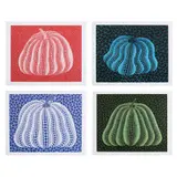 Yayoi Kusama, FOUR 'PUMPKIN' LITHOGRAPHS: GREEN/BLACK, BLUE/BLACK, BLUE/WHITE & RED/WHITE