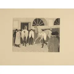 Robert Bevan, THE HORSE MART (BARBICAN NO. I), 1920, Lithograph, from the edition of 65