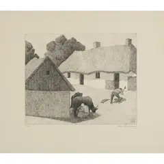 Robert Bevan, A POLISH HOMESTEAD, 1922, Lithograph, 34/45