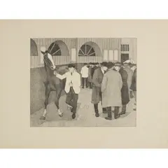 Robert Bevan, HORSE DEALERS AT THE BARBICAN (BARBICAN NO. 2), 1921, Lithograph, from the edition of 70