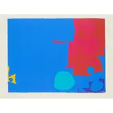 Patrick Heron, INTERLOCKING PINK AND VERMILLION WITH BLUE, APRIL, 1970, Screenprint, 50/100