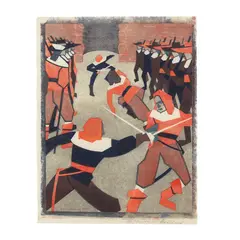 AFFAIRE D'HONNEUR (COPPEL LT250) by Lill Tschudi, 1932, Linocut, 37/50, offered Mar 2025