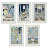 Alasdair Gray, LANARK: A LIFE IN 4 BOOKS (SET OF FIVE SCREENPRINTS), 2014, published by Glasgow Print Studio