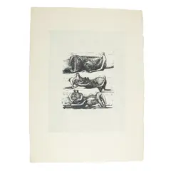 THREE RECLINING FIGURES by Henry Moore, 1973, Lithograph on Japon nacré, E/A, aside from the edition of 45, sold Mar 2025