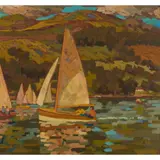 Joan Gillespie, SAILING ON LOCH EARN, oil on board