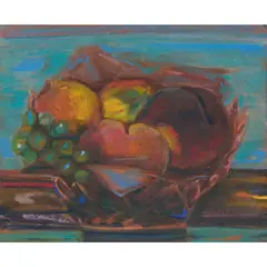 SUMMER FRUIT, 1978 by Robin Philipson, pastel on paper, sold Jan 2025