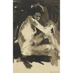 Stephen Conroy, SEATED FEMALE NUDE, watercolour