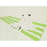 Lynn Chadwick, TWO SITTING FIGURES ON STRIPES, 1972, Lithograph, 14/100