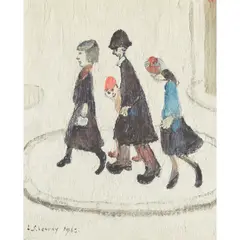 L. S. Lowry, THE FAMILY, Off-set lithograph, ed. 850
