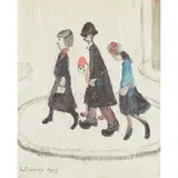 L. S. Lowry, THE FAMILY, Off-set lithograph, ed. 850