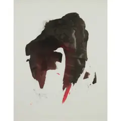 BLACK AND RED III, 1975 by William Johnstone, red and black ink on paper, sold Jan 2025