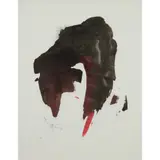 William Johnstone, BLACK AND RED III, 1975, red and black ink on paper