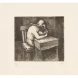 Henry Moore, GIRL DOING HOMEWORK V, 1974, Etching and aquatint, 40/50