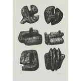 Henry Moore, SIX STONES, 1973, Lithograph, 35/200