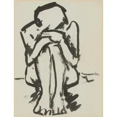 NUDE I by Josef Herman, Ink, sold Jan 2025