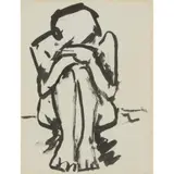 Josef Herman, NUDE I, Ink