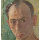 Alberto Morrocco, SELF PORTRAIT, Oil on paper