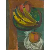 David McClure, BANANAS & APPLES, oil on board