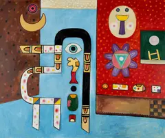 Alan Davie, O.M. NO. 17, OPUS O.765, 1974, oil on canvas