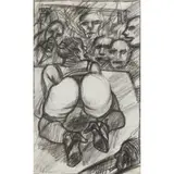 Peter Howson, STRIPPER, 1982, graphite
