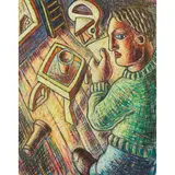 Gerald Morris, LADDER, TABLE AND CHAIR, 1987, pastel