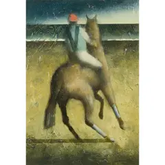 Stephen Mangan, BEACH CANTER, Oil on card