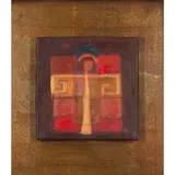 Marj Bond, INCA ICON, oil and mixed media on canvas