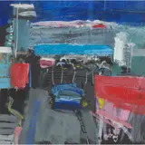 Paul Murray, CAR FERRY, gouache