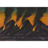 Jack Knox, BURNING THE HEATHER, pastel on paper