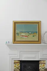 Alberto Morrocco, BEACH AT TERRACINA, C.1974, oil on board